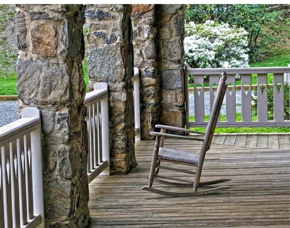 Rocking chair on patio